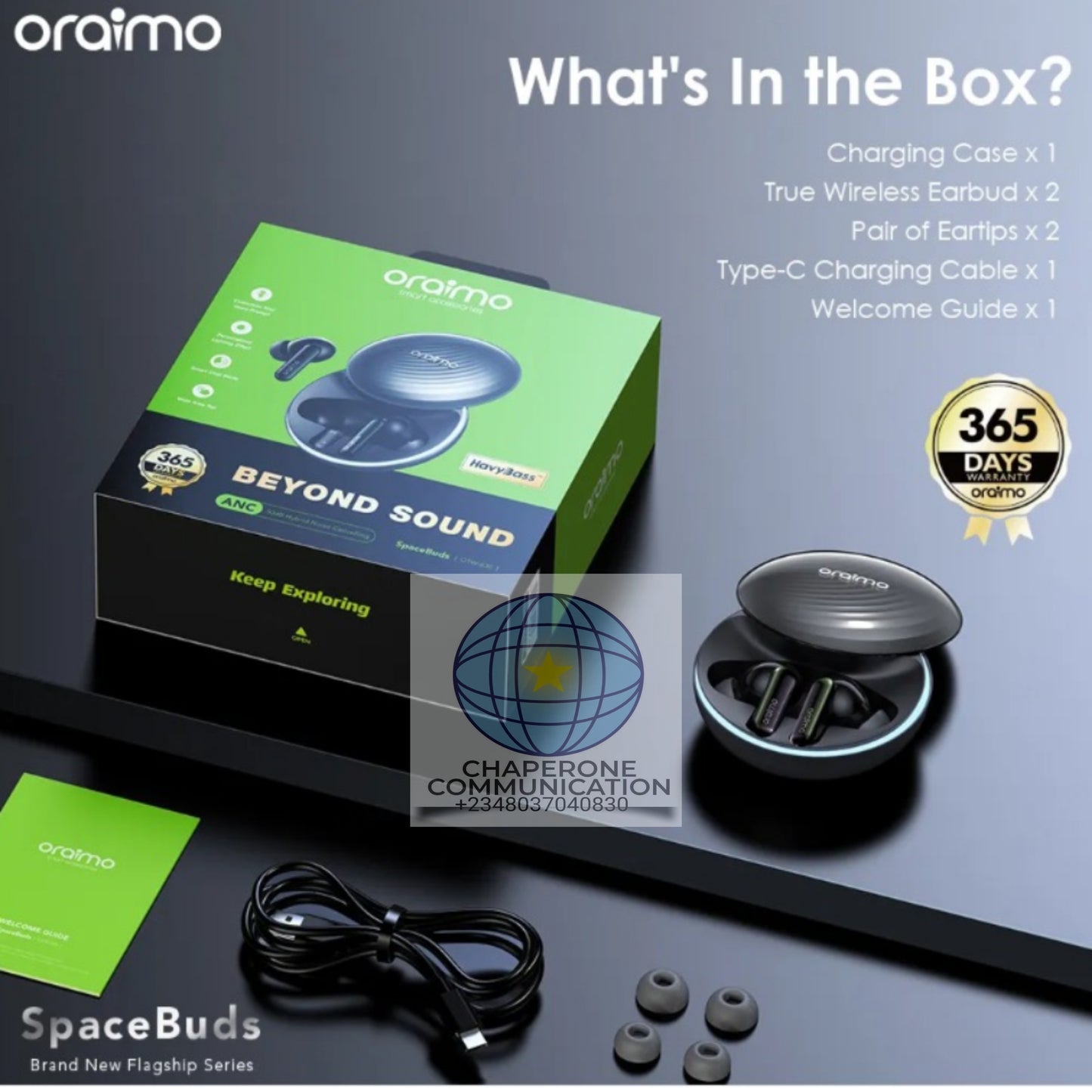 Oraimo Beyond Sound SpaceBuds | OTW-630 — Wireless Earbuds | ANC | Hi-Fi Audio