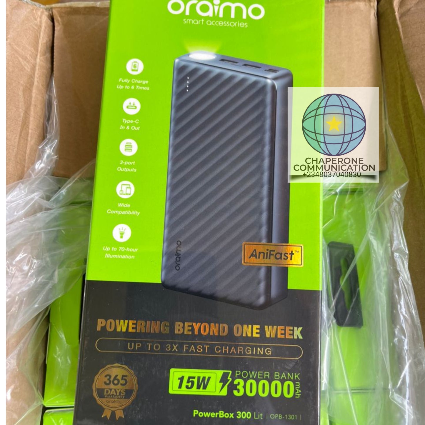 Oraimo Power Box 300 Lit 30,000mAh Power Bank — Fast Charging | OPB-1301