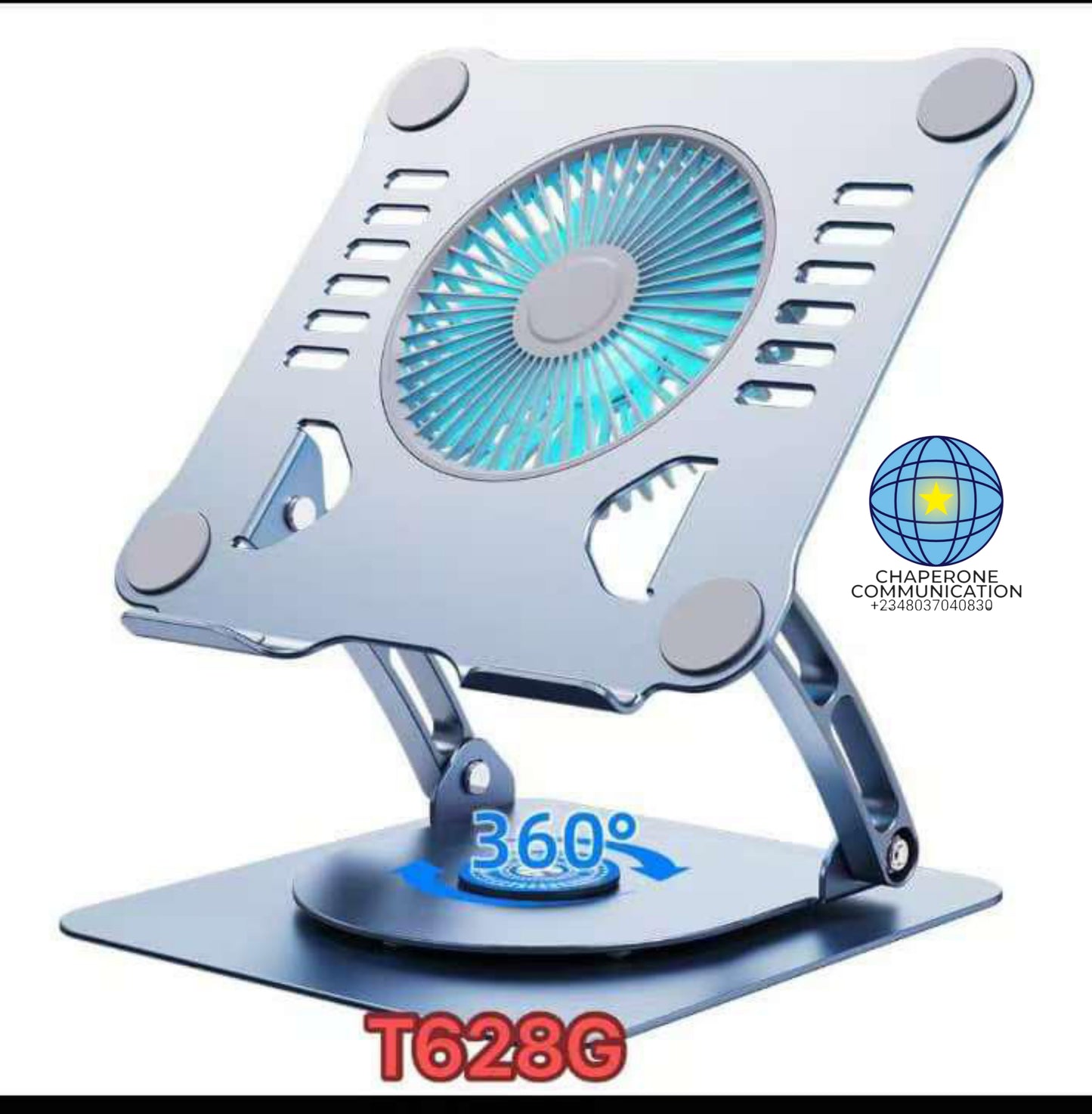 V5.1 Ergonomic Cooling Laptop Stand with Built-in Electric Fan — Adjustable | Anti-Overheating
