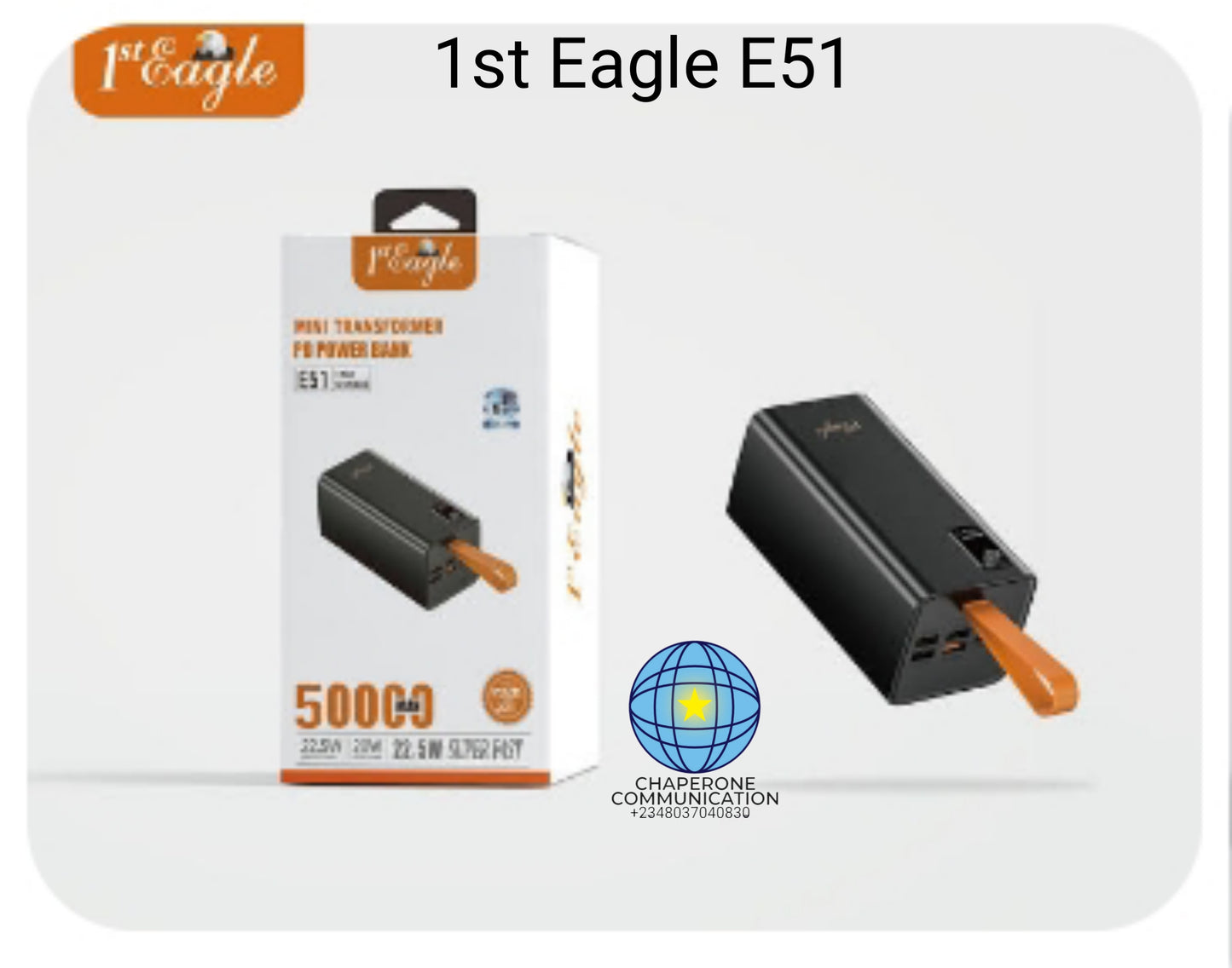 First Eagle E51 50,000mAh 22.5W Fast Charging Power Bank — LED Meter | Multi-Port