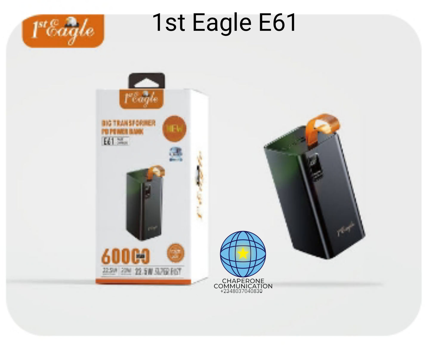 First Eagle E61 60,000mAh 22.5W Fast Charging Power Bank — LED Meter | Multi-Port