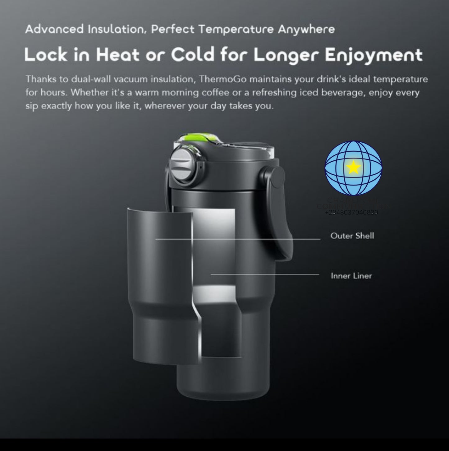 Oraimo ThermoGo 750ml Stainless Steel Insulated Thermos | OH-VIT201N