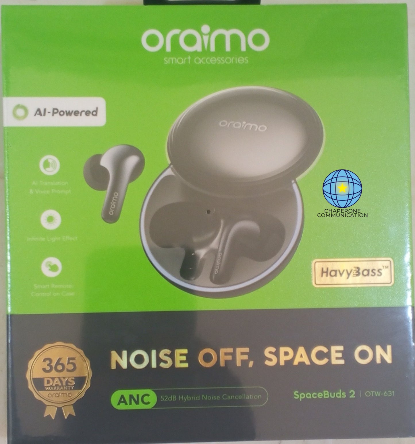 Oraimo SpaceBuds 2 OTW-631 — ANC 52dB Hybrid Noise Cancellation | True Wireless Earbuds | Deep Bass