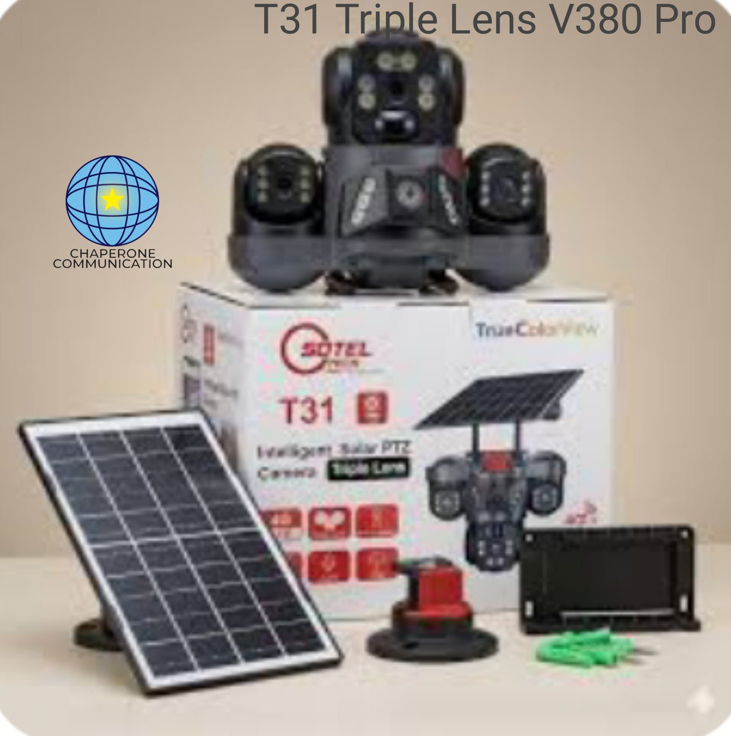 T31 3-Lens Solar CCTV Security Camera | Triple View Off-Grid Surveillance