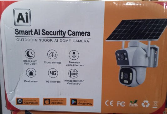 Hi Easy AI Double Lens Solar Security CCTV Camera | Smart Surveillance