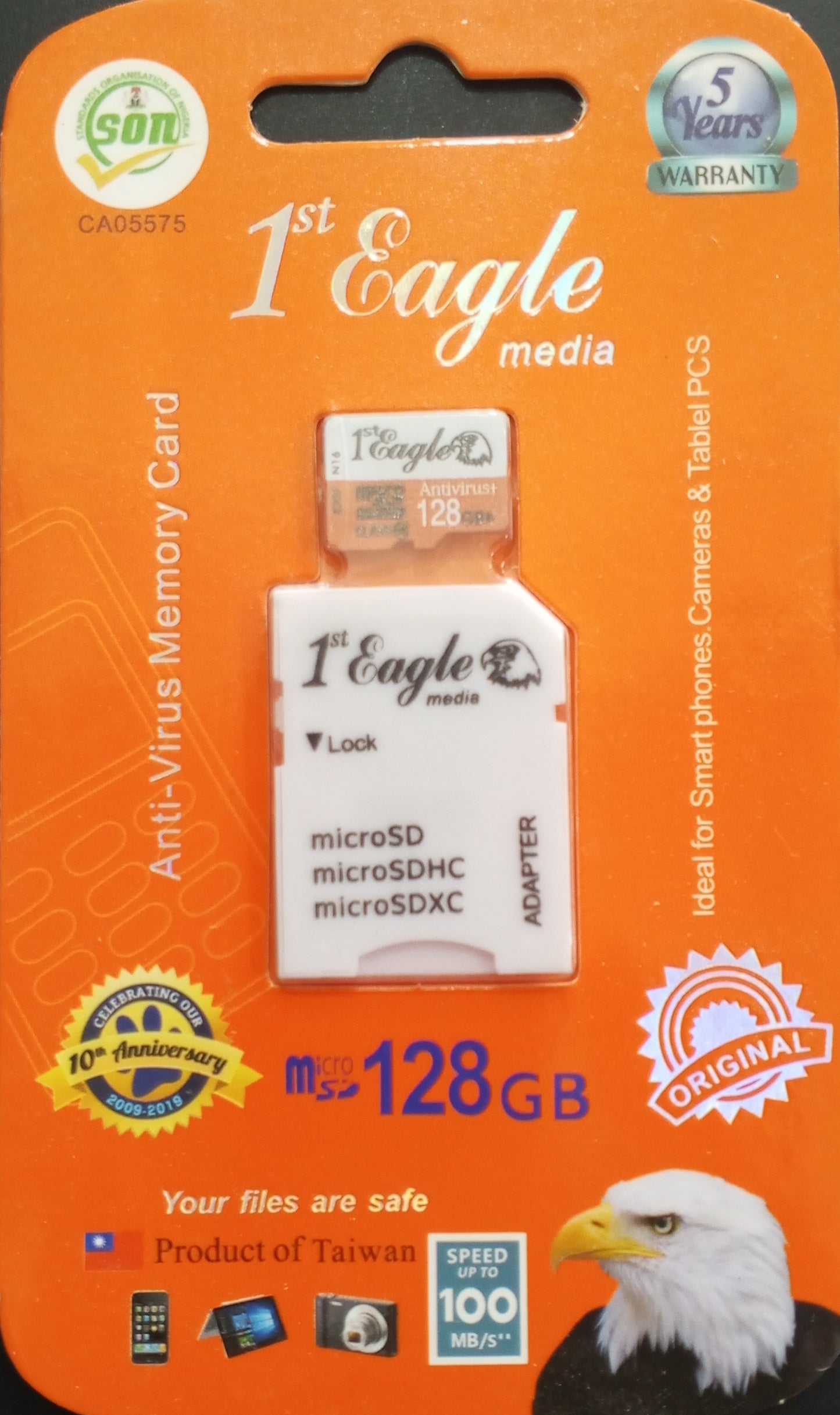 First Eagle 128GB MicroSD Memory Card — High Speed | 5-Year Warranty