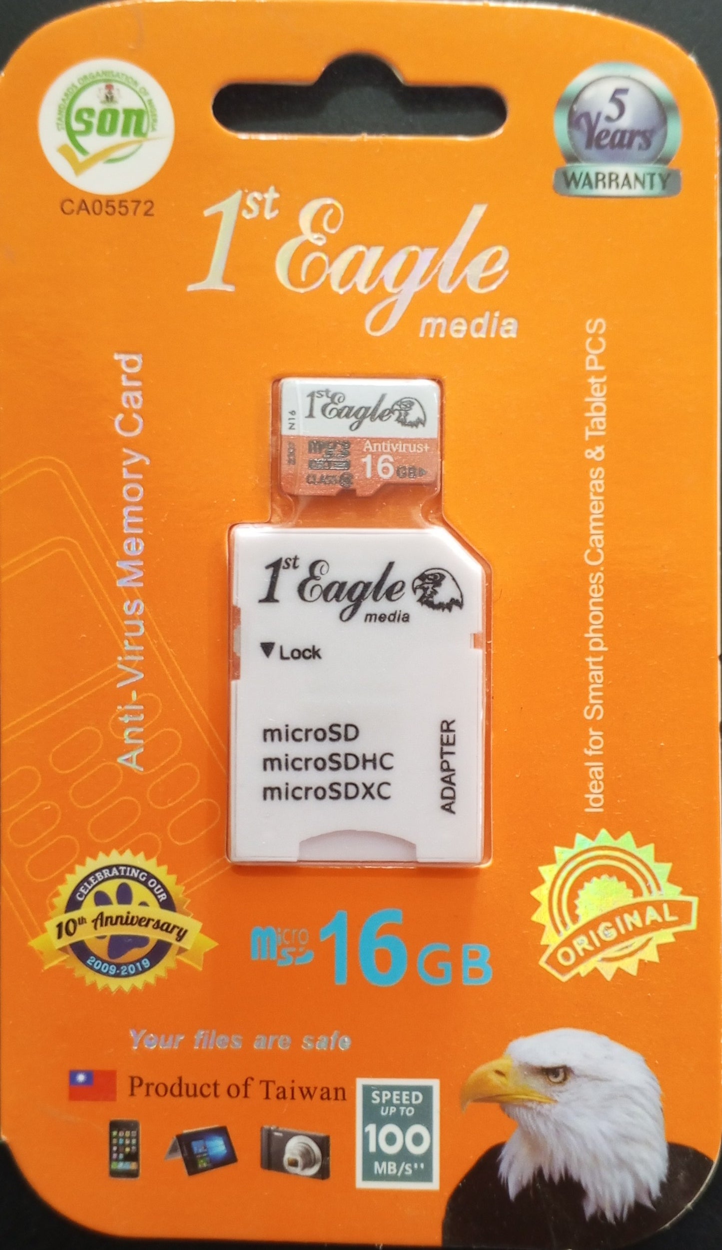 First Eagle 16GB MicroSD Memory Card — High Speed | 5-Year Warranty