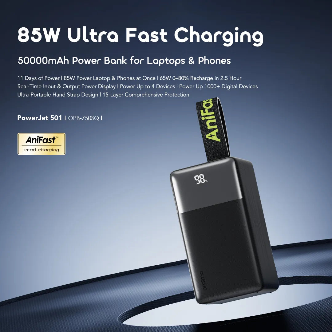 Oraimo Power Jet 501 85W 50,000mAh Fast Charging Laptop Power Bank