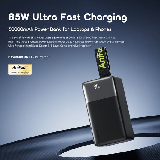 Oraimo Power Jet 501 85W 50,000mAh Fast Charging Laptop Power Bank
